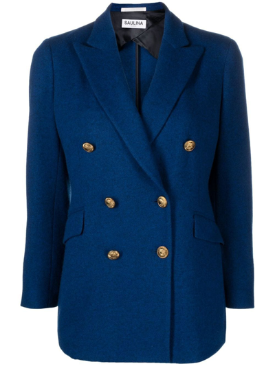 Saulina Tailored Double-breasted Jacket In Blue