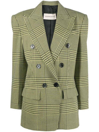 Alexandre Vauthier Prince Of Wales Check-print Blazer In Yellow