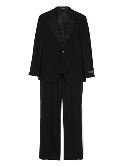 Ralph Lauren Kids' Single-breasted Woollen Suit In Black