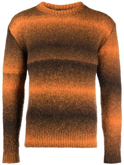 Etudes Studio Moondog Stripe-knit Jumper In Orange