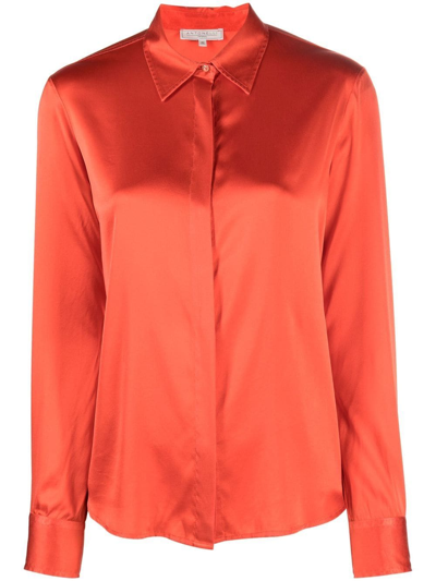 Antonelli Cesar Silk Shirt In Arancio