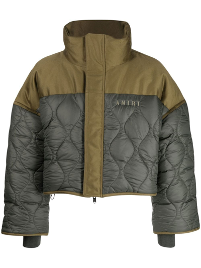 Amiri Green Quilted Puffer Down Jacket