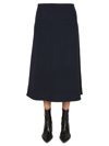 Jil Sander A-line Wool Midi Skirt In Blue