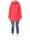 Canada Goose Trillium Coyote Fur-trim Down Parka In Red