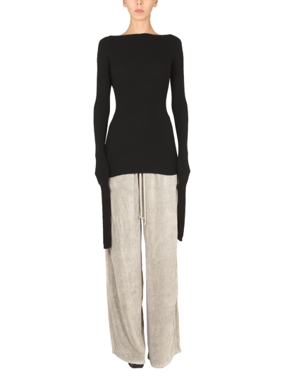 RICK OWENS SWEATER WITH OVERSIZED SLEEVES AND CUT-OUT