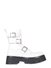 Alexander Mcqueen Leather Ankle Boots In White