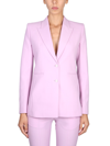 Off-white Pink Single Breasted Blazer With Logo Print To The Rear In Lilac