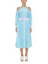 Stella Mccartney Dress With Animal Pattern In Azure