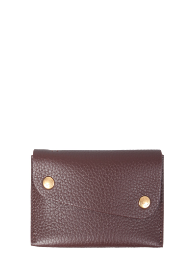 Il Bisonte European Leather Card Holder In Marron