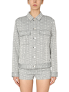 Givenchy Monogram Denim Jacket In Grey