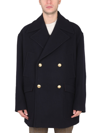 Palm Angels Palm Tree-embroidered Coat In Blue