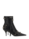 Balenciaga Cagole 50 Ankle Boots In Lamb Leather In Black