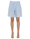 Jovonna London Womens Light Blue Linen Shorts In Blue
