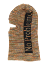 Aries Logo Knit Balaclava Eye Mouth Text In Beige