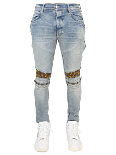 Amiri Jeans Con Zip In Blue