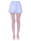Patou Logo-embroidered Cotton Shorts In Azure