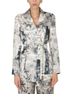 Etro Graphic-print Belted Silk Jacket In Multicolour
