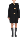 Patou Single-breasted Duffle Coat In Black