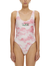 Rotate Birger Christensen Rotate "cismione" One-piece Swimsuit In Pink