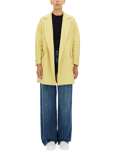 Max Mara "beira" Coat In Yellow