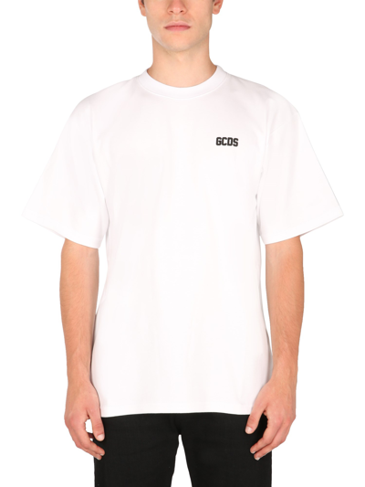 Gcds T-shirt With Rubber Logo In White