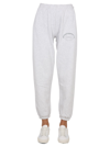 Sporty And Rich Lion Crest Brand-print Tapered-leg Relaxed-fit Stretch-cotton Jogging Bottoms In Grey