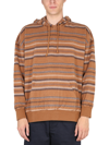 Universal Works Oversized Hoody Hikers Jacquard Brown 27609 In Brown