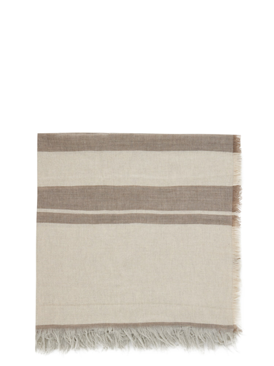 Fabiana Filippi Lurex Scarf In Beige