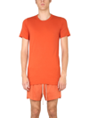Rick Owens Panelled Cotton-jersey T-shirt In Orange