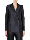 Givenchy Double-breasted Wool-silk Structured Blazer In Blue