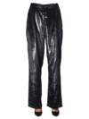 Balmain Shimmering Palazzo Trousers In Black