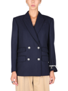 Alexander Mcqueen Women's Double-breasted Jacket In Blue