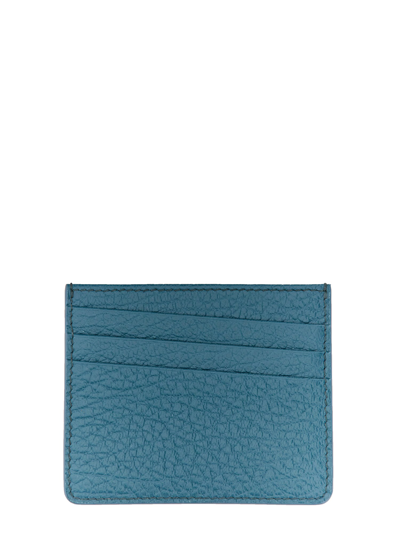 Maison Margiela Card Holder With Four Seams In Blue