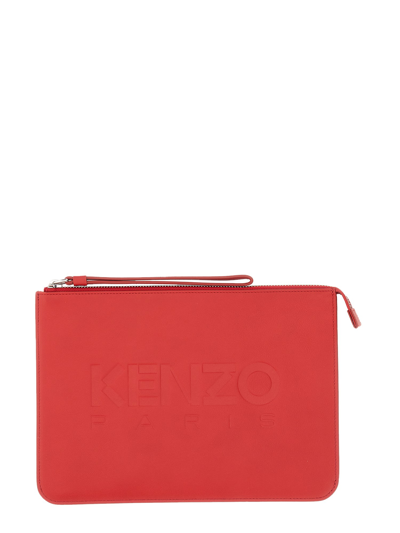 Kenzo Clutch With Logo In Red
