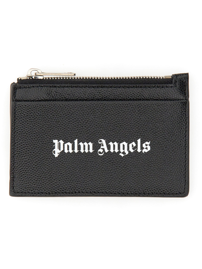 Palm Angels Caviar Card Holder In Black