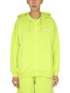 Ganni Software Isoli Zipped Hoodie In Green