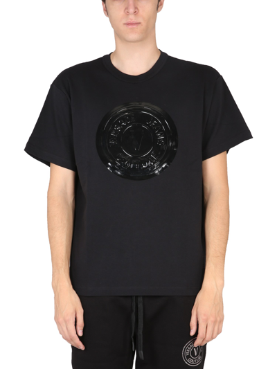 Versace Jeans Couture T-shirt With Logo In Black