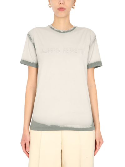 Alberta Ferretti Cotton Crew-neck T-shirt In Grey
