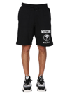 Moschino Mens Black Cotton Shorts In Black