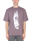 Heron Preston Flaming Skull T-shirt In Grey