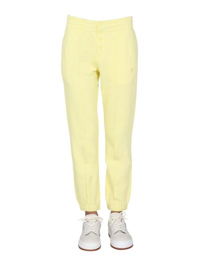 Helmut Lang Jogging Trousers With Buttons In Yellow