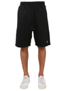 Marcelo Burlon County Of Milan Marcelo Burlon Bermuda In Felpa In Black