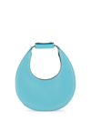 Staud Mini Moon Leather Bag In Azure