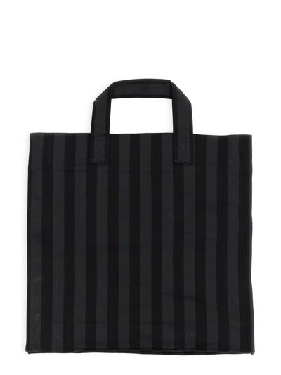 Sunnei Shopper Bag With Striped Pattern In Black