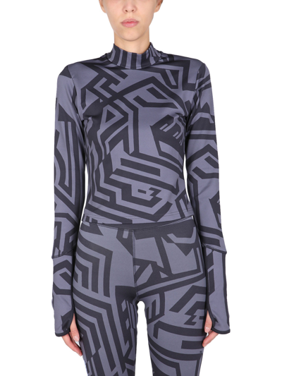 Mcq By Alexander Mcqueen Geometric-print Top In Black