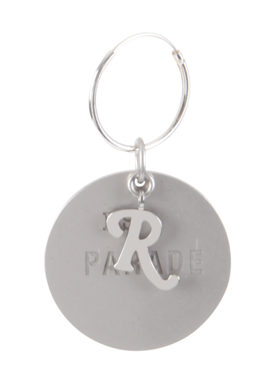 Raf Simons Parade Circular Charm Single Earring In Silver
