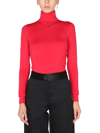 Raf Simons Roll-neck Jersey Top In Red