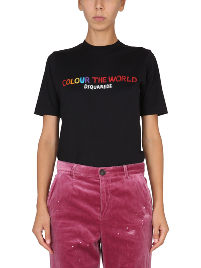 Dsquared2 T-shirt With Logo In Nero