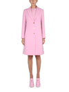 Versace Single-breasted Virgin-wool Coat In Pink