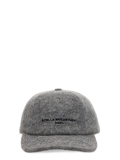 Stella Mccartney Baseball Hat With Logo Embroidery In Grey